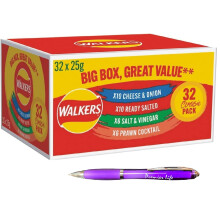 Walkers Variety Crisps contains 4 Different Flavours 32pksx25g By Premier Life S
