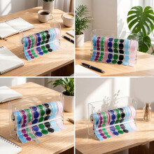 Multiple Compartment Sticker Shelf Acrylic Wall Mount Storage For Craft Room