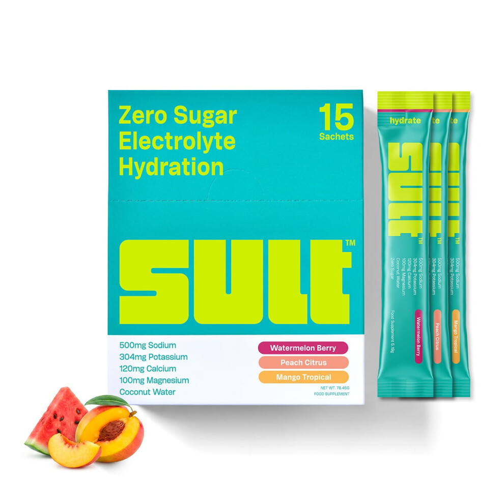 Sult Hydrate Electrolyte Sachets | Variety Pack | Zero Sugar | 6