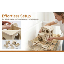 Wooden Hamster Nest Box Small Animal Hideouts Creative Hamster Hideaways