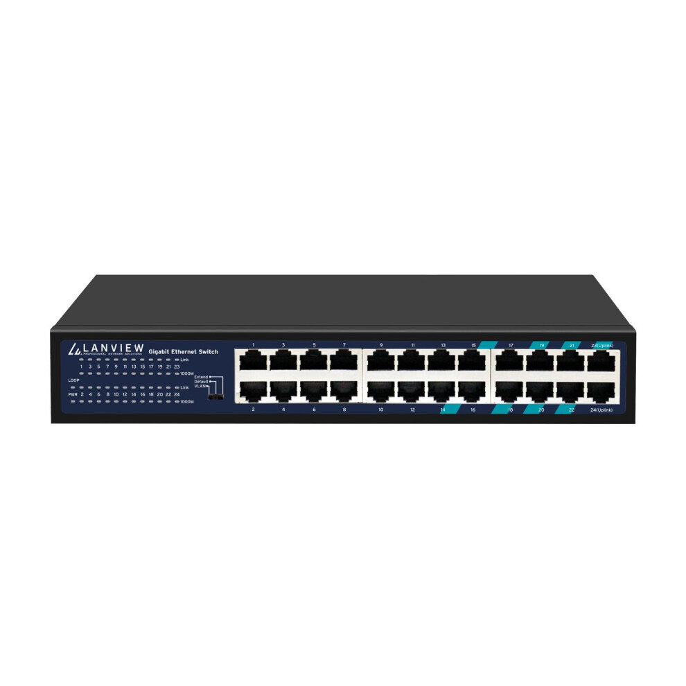Lanview Unmanaged 24-Port 10/100/1000Mbps Ethernet Ports Full Gigabit Intelligent Ethernet Switch 5715063808269