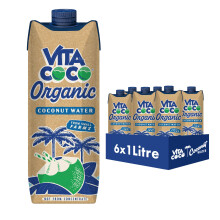 Vita Coco Organic Coconut Water 6x1L, High in Vitamin C and