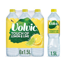 Volvic Touch of Fruit Lemon & Lime Still Flavoured Water Multipack 6x1.5L