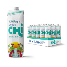 CHI 100% Pure Coconut Water I 1 litre (Pack of 12) I Fat, Gluten and