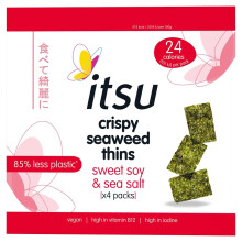 itsu Crispy Seaweed Thins Sweet Soy & Sea Salt, 4 x 5g (20g)