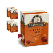 Henry Westons Organic Cider Case of 4 x 3 Litre Bag in Box, 6% ABV,