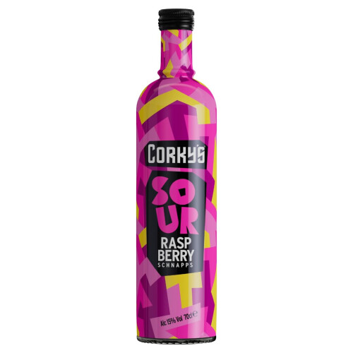 Corky's Sour Raspberry Schnapps 70cl | Shots | 15% ABV | Sour