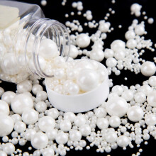 Edible Candy Cake Decoration White Pearl 4.23 Ounces Birthday