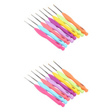 16Pcs Plastic Handle Sewing Kit Weave Crochet Hooks Kit Aluminum Knitting Needle Yarn Stitching Sewing Needles