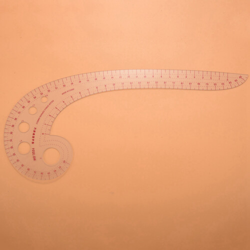 5pz 11.8 pollice Long Comma Forma di Plastica Trasparente Francese Curvo Righello Scanalata