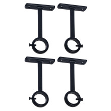 Ceiling Mounted Curtain Rod Brackets, Heavy Duty Ceiling Bracket for 1 Inch Curtain Rod Holder(Set of 4, Black)