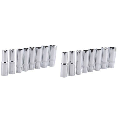 New Professional 16Pc 3/8-Inch Drive Deep Socket Set,Metric,10 mm-19 mm
