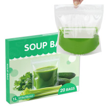 20 Soup&Sauce Seal Freezer Bags Reusable Liquid Storage Bags Size to