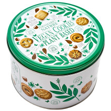 Danish Vegan Cookies in SMALL TIN 300g – Plant Based Biscuits Assortment, Dairy