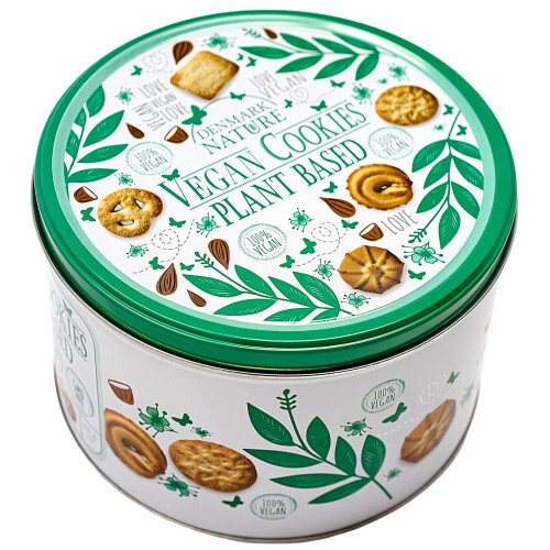 Danish Vegan Cookies in SMALL TIN 300g – Plant Based Biscuits
