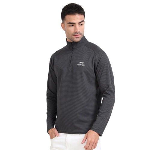 Slazenger (M, Grey) Slazenger Mens Quarter Zip Sweatshirt 1