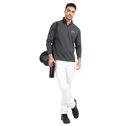 Slazenger (M, Grey) Slazenger Mens Quarter Zip Sweatshirt 2