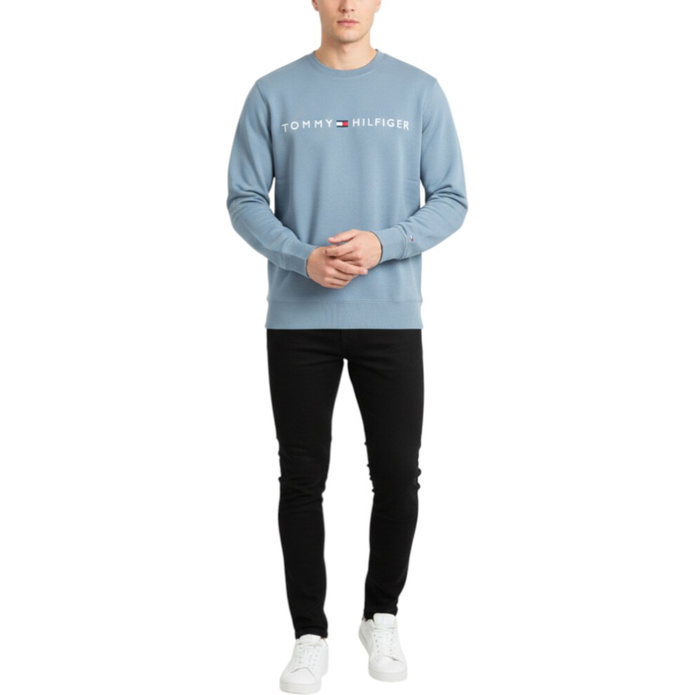 Tommy Hilfiger (Blue, 3XL) Mens Sweatshirt Terry Cotton Jumper