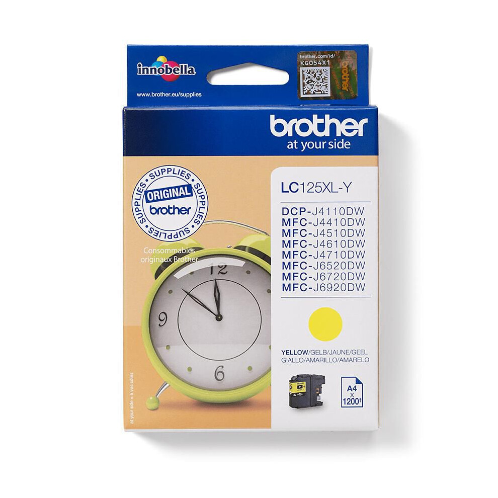 Photos - Printer Part Brother The  LC125XLY Yellow High Yield Ink Cartridge Ã¢â Single Pack. Prints 1200 pages. Yellow LC-125XLY 