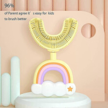 2 Pack Toddler Toothbrushes U-Shaped with Soft Silicone Head, Kids Toothbrush for 1-7 Years Old (Pin