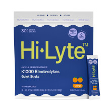 Hi-Lyte K1000 Elettroliti Stick Arancia Keto & Performance, 30 Porzioni - 1000mg Potassio + Magnesio