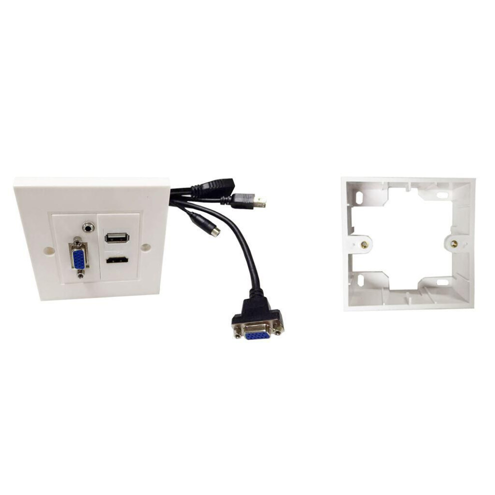 Vivolink Wall Connection Box Hdmi + Usb2.0 + 3.5Mm + Vga White 5711783192725