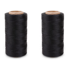 2X Flat Wax Wire Coil 260M Leather Leather DIY DIY Black