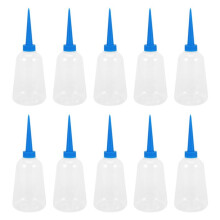 10X 250ml Plastik Loesungsmittel Flasche mit Dosierkopf - Blau & Weiss