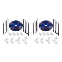 2 set 16.4FT(5M) 4-Pin RGB LED Strip Extension Cable,LED Strips Connectors Kits for 5050 Flexible RGB LED Strip Light