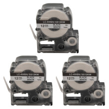 15 Pack Ersatz LK-4WBN LC-4WBN9 (SS12KW) Etiketten Bänder für LabelWorks LW300 LW400 LW500 LW700 Schwarz Auf Weiß 1/2 Zoll x 26,2 Fuß (12 mm x 8