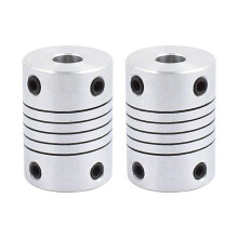 2X Acoplamiento de Eje de 6 mm A 8 mm 25 mm de Longitud 18 mm de Diametro Acoplador de Motor Paso A Paso Conector de Junta de Aleacion de Aluminio