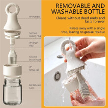 2-in-1 Oil Brush Bottle with Silicone Brush Borosilicate Glass Oil Dispenser for BBQ Leak-Proof & No Drip Design