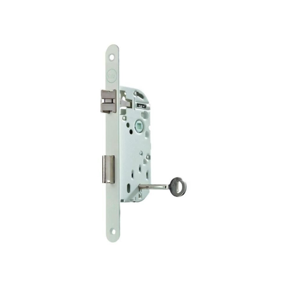 Yale Mortise Lock With Key - Y75r-A40/B/Sc - Axle 40 Mm, Case 135 Mm - Certified Nf Level 2 - Strike And Key Included White