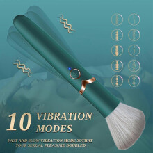 Dual-use Electric Vibrator Massager Makeup Brush USB Charging 10-speed Vibration Auto Heating Built-in 150mAh Li-ion BatteryZZ47