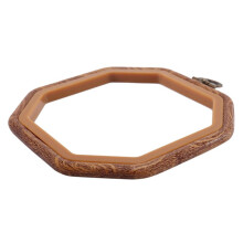 16PCS Octagon Embroidery Hoops Imitated Wood Stitch Hoop Set Display Frame for Art Handy Sewing and Hanging