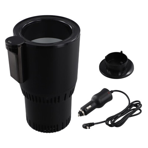 12V Car 2 in 1 Heating Cooling Cup Warmer Cooler Cup  Cup Holder Digital Display Temperature Drinks Holders Black