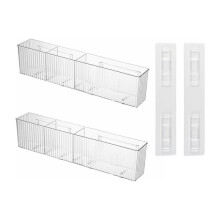 Organizador de Maquiagem para Banheiro com 2 Pacotes Organizadores de Banheiro Transparentes para Montagem Na Parede com 3 Compartimentos e
