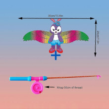 (35*20cm, Mermaid) Fishing Rod Kite Kids Toy Outdoor Mini Cartoon Kite
