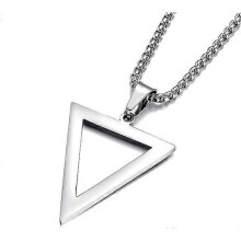 Stainless Steel Geometric Pendant Inverted Triangle Necklace for Men and Boys, BFF Necklace for 2