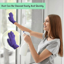 4 Pairs Microfiber Auto Dusting Cleaning Gloves Washable Cleaning Mittens for Kitchen House Cleaning Cars Trucks Mirrors Lamps Blinds Dusting Cleanin