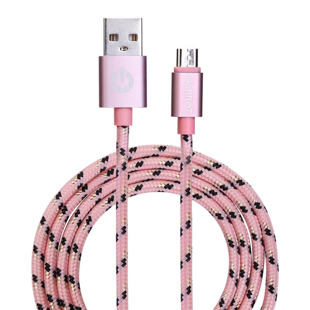 Garbot Garbot Grab&Go 1M Braided Micro-Usb Cable Pink 5714590003765