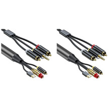 2X Digital to Analog Audio Conversion Cable,Digital SPDIF/Optical & Coaxial to Analog L/R RCA &3.5mm Audio Cable
