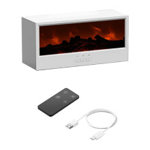 Flame Essential Oil Diffuser 3DFlame Fireplace Aromatherapy Machine Colorful Humidifier with RemoteControl for Bedroom A