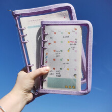(Purple, A6) A6 6ring A5 Binder Notebook Transparent Photocard Kpop Photo Korean Album Card