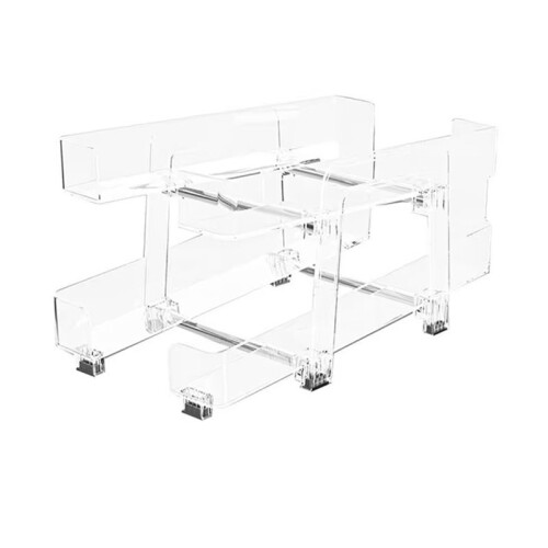Can Dispenser Storage Organizer Bins Adjustable Rolling Can Organizer with Two Tiers Rolling Jar Boxes Kitchen Storage