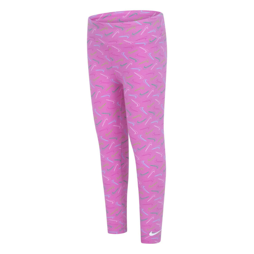 Nike (6 Years, /White) Girls Swoosh Leggings Pink