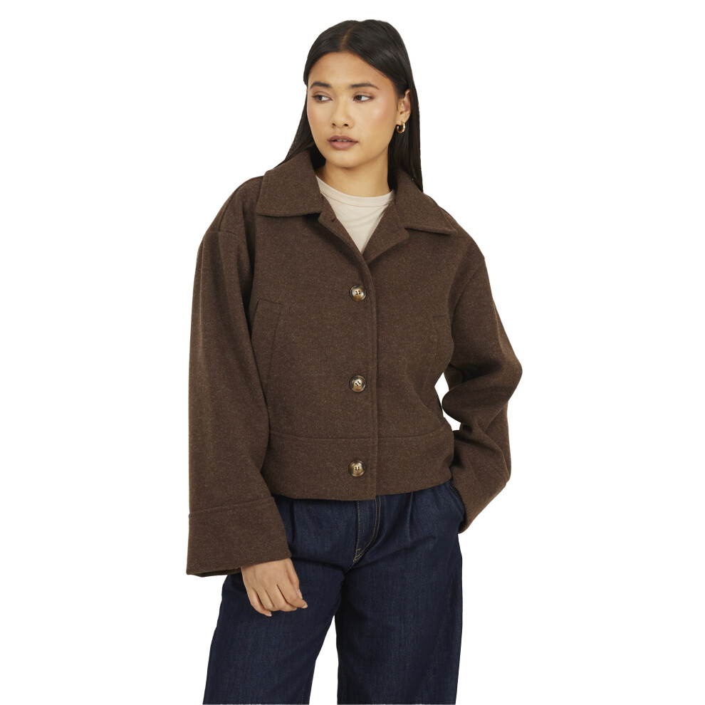 Brave Soul (16 Uk, Chocolate Marl) Womens/Ladies Bonded Jacket Brown,Multicoloured