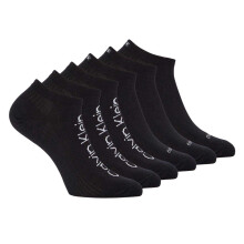 (4 UK-8 UK, Black) Calvin Klein Womens/Ladies Logo Trainer Socks (Pack of 6)
