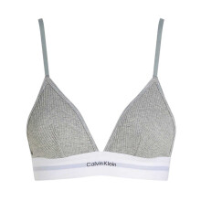 (14 UK, Grey Heather) Calvin Klein Womens/Ladies Ribbed Triangle Cups Bralette