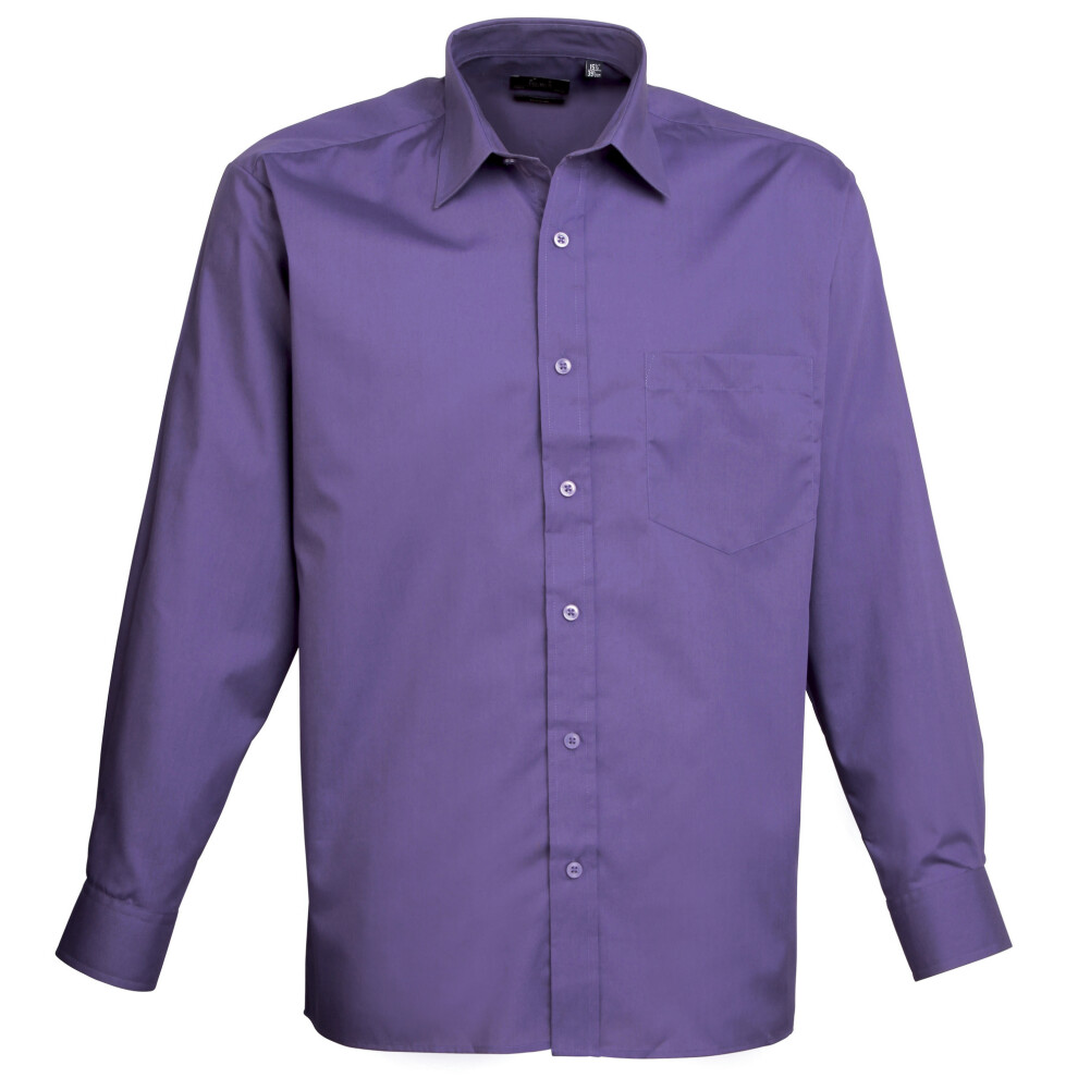 Premier (16.5, ) Mens Poplin Long-Sleeved Formal Shirt Purple